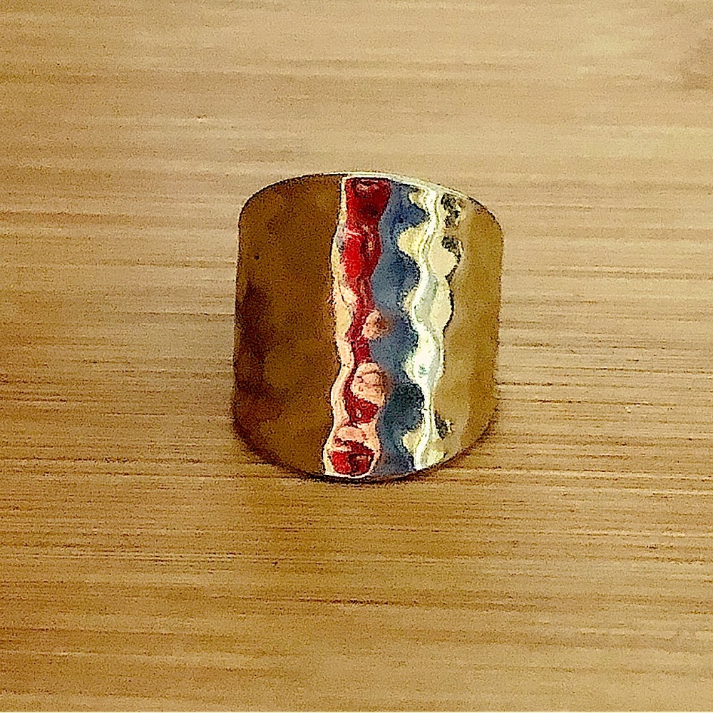 $62   Seta Co Estate Ring  Sterling & Gold Overlay  Size 7  Seta Co  STERLING